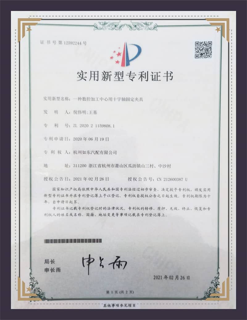 Brugsmodelpatentcertifikat